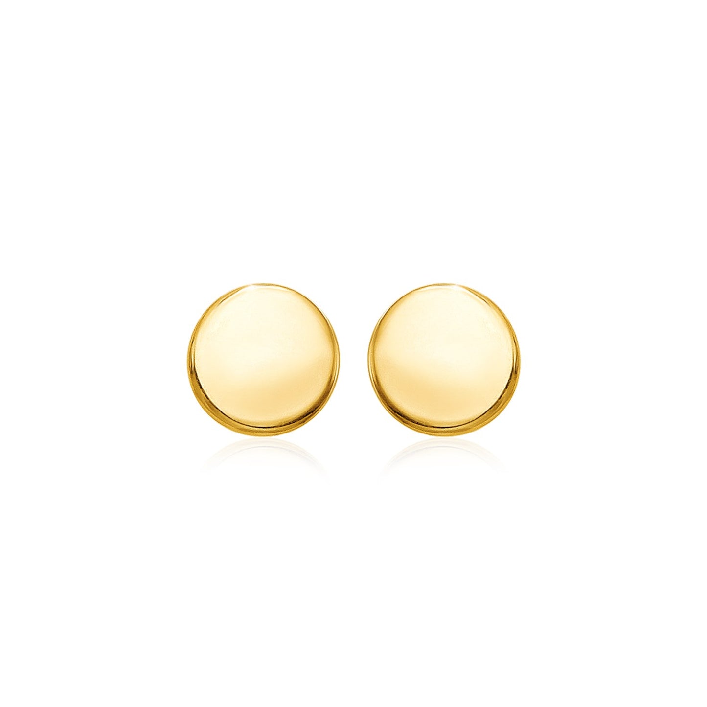 14k Yellow Gold Polished Round Post Earrings